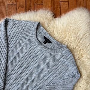 Simply Vera Vera Wang Light Gray Ribbed Sweater